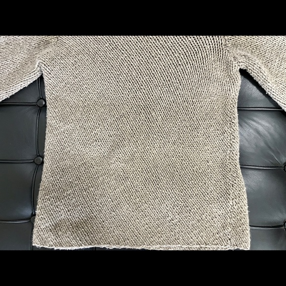 Calvin Klein Wool Blend Diagonal Knit Turtleneck Sweater in Greige - Picture 3 of 6